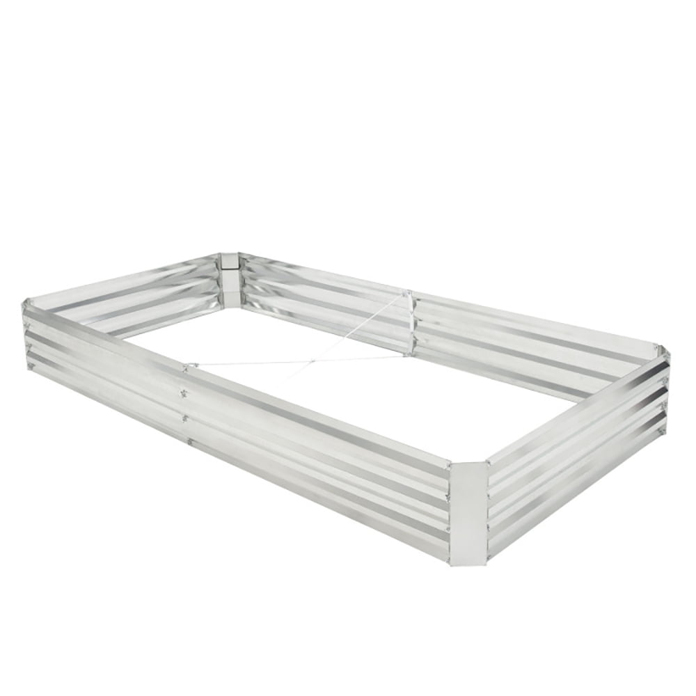 Aimee Lii 8 x 4 ft Metal Galvanized Raised Garden Bed with Open-Ended Base, Planters for Outdoor Plants, Raised Beds for Gardening Aimee Lii 8 x 4 ft Metal Galvanized Raised Garden Bed with Open-Ended Base, Planters for Outdoor Plants, Raised Beds for Gardening