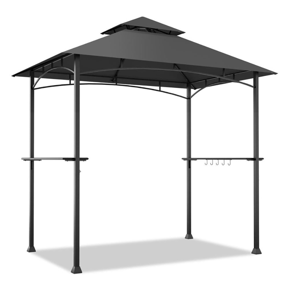 Aimee Lii 8 x 5 Feet Outdoor Barbecue Grill Gazebo Canopy Tent BBQ Shelter, Backyard Canopy Gazebo for Party Wedding, Dark Gray