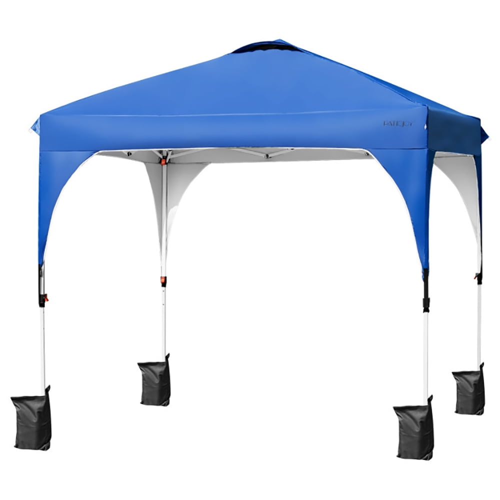 Aimee Lii 8 x 8 Feet Outdoor Pop Up Tent Canopy Camping Sun Shelter with Roller Bag, Backyard Canopy Gazebo, Blue