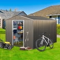 thumbnail image 1 of Aimee Lii 88" x 114" Outdoor Metal Storage Shed, Utility Tool Shed Storage House, Metal Sheds for Backyard Garden Patio Lawn, Gray, 1 of 9