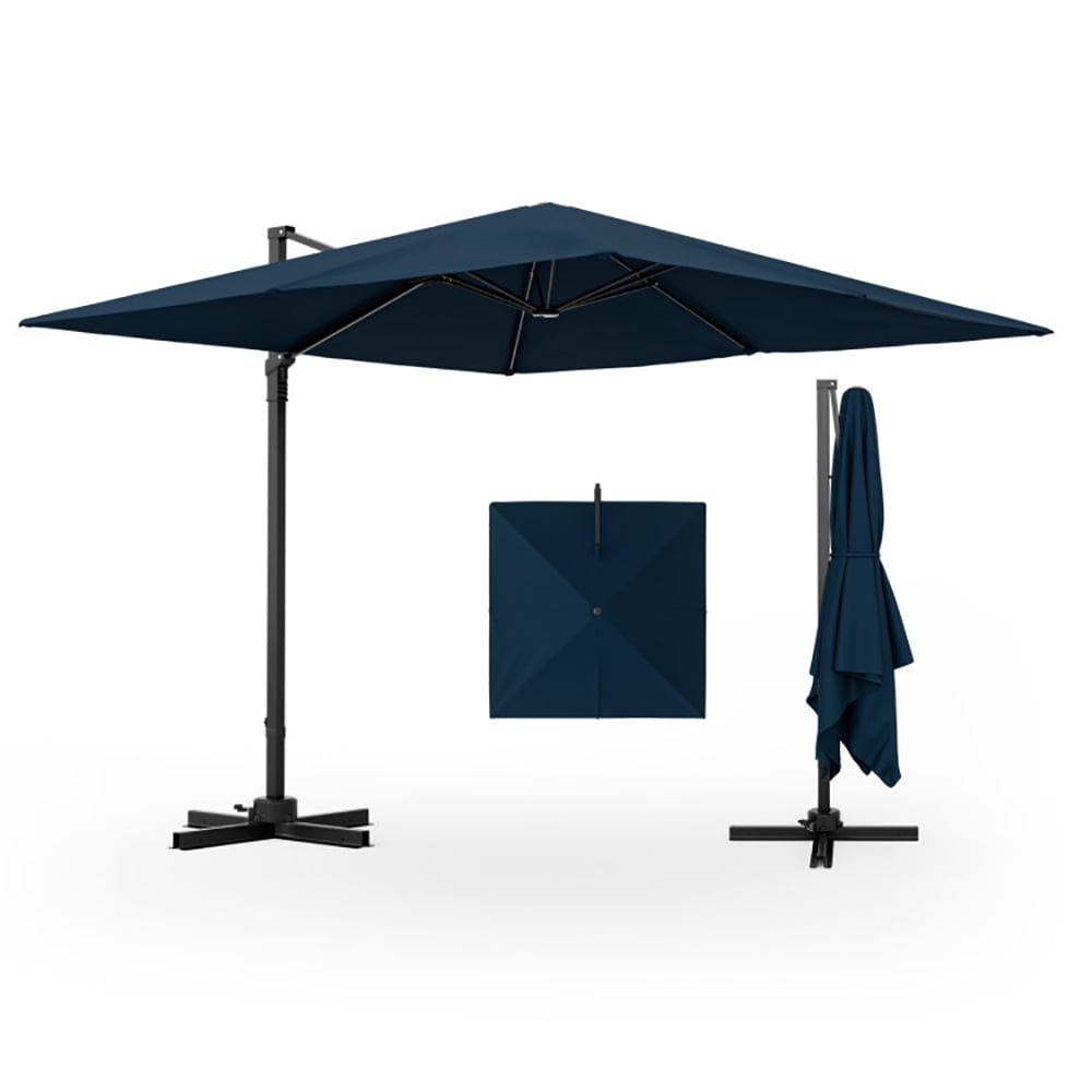 Aimee Lii 9.5 Feet Square Patio Cantilever Umbrella with 360° Rotation, Table Umbrella Outdoor for Patio Pool Beach, Navy Aimee Lii 9.5 Feet Square Patio Cantilever Umbrella with 360° Rotation, Table Umbrella Outdoor for Patio Pool Beach, Navy