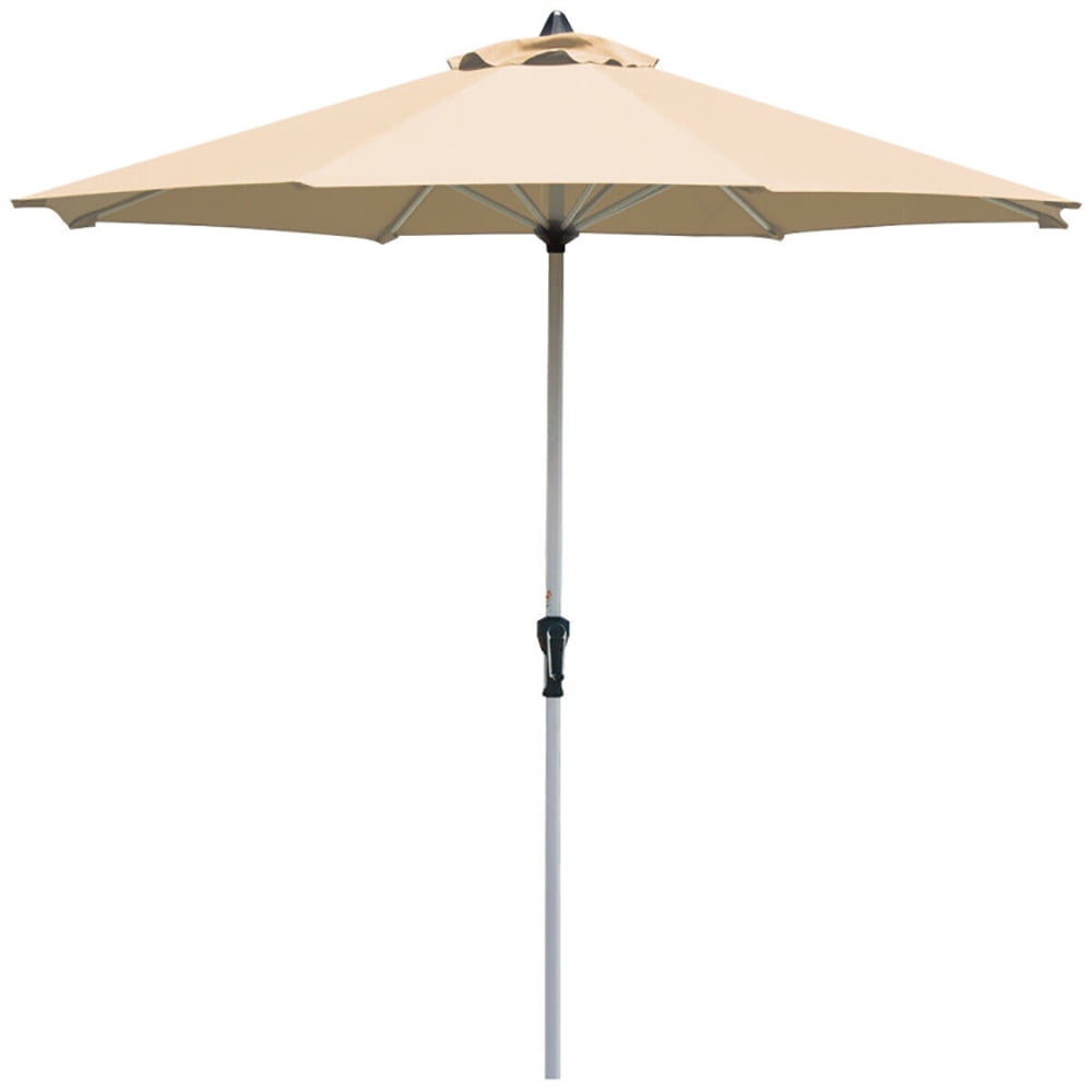 Aimee Lii 9 Feet Patio Outdoor Market Umbrella with Aluminum Pole without Weight Base, Outdoor Umbrellas for Patio, Beige Aimee Lii 9 Feet Patio Outdoor Market Umbrella with Aluminum Pole without Weight Base, Outdoor Umbrellas for Patio, Beige