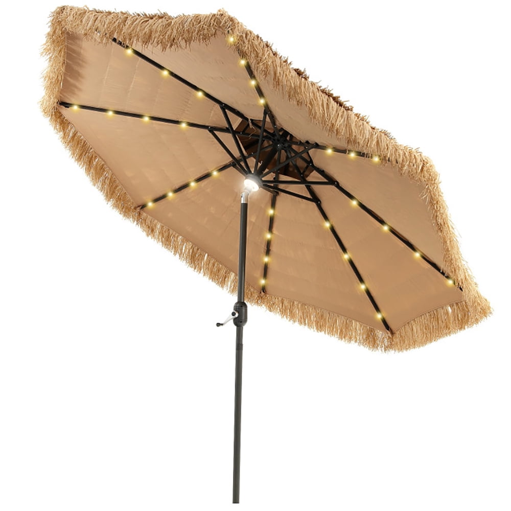 Aimee Lii 9 Feet Solar Powered Thatched Tiki Patio Umbrella with Led Lights, Table Umbrella Outdoor Patio Aimee Lii 9 Feet Solar Powered Thatched Tiki Patio Umbrella with Led Lights, Table Umbrella Outdoor Patio