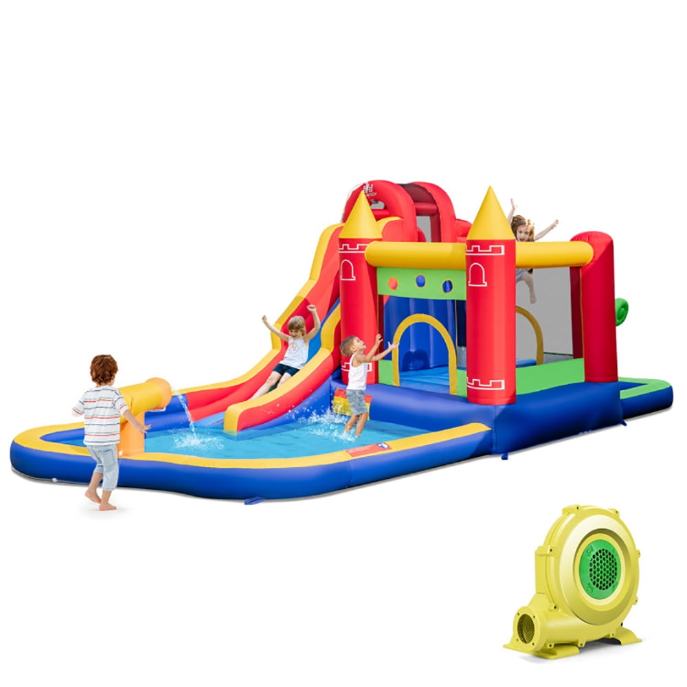 Aimee Lii 9-in-1 Inflatable Bounce Castle with Water Slide and Splash Pool with 735W Blower, Water Slides Inflatables for Kids Aimee Lii 9-in-1 Inflatable Bounce Castle with Water Slide and Splash Pool with 735W Blower, Water Slides Inflatables for Kids