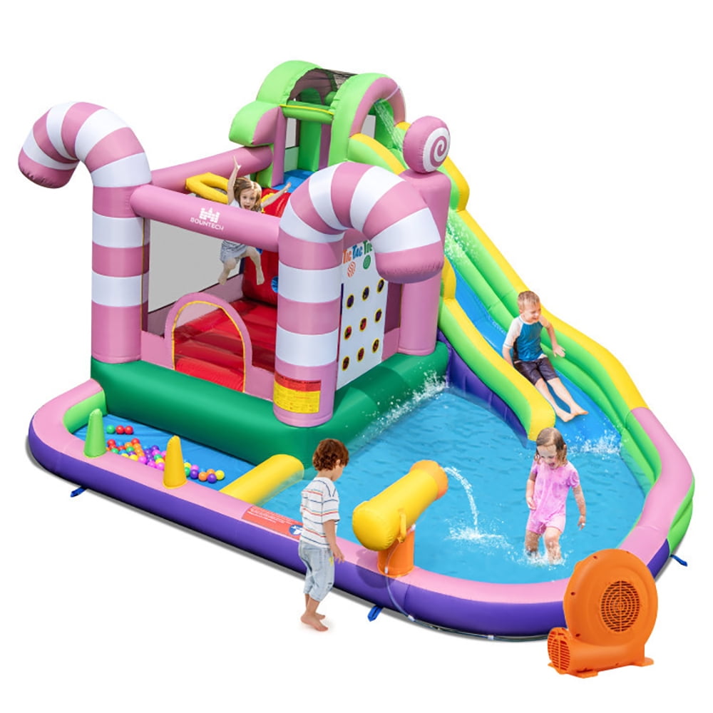 Aimee Lii 9-in-1 Inflatable Sweet Candy Water Slide Park with 750W Blower, Kids Water Park Bounce House, Toddlers Boys Girls Backyard Party Gifts Aimee Lii 9-in-1 Inflatable Sweet Candy Water Slide Park with 750W Blower, Kids Water Park Bounce House, Toddlers Boys Girls Backyard Party Gifts
