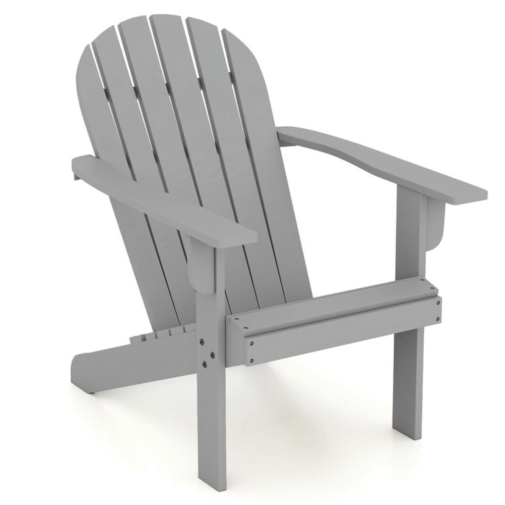 Aimee Lii Acacia Wood Lounge Patio Adirondack Chair with Inclined Seat, Outdoor Patio Furniture for Porch Balcony, Sturdy-Gray