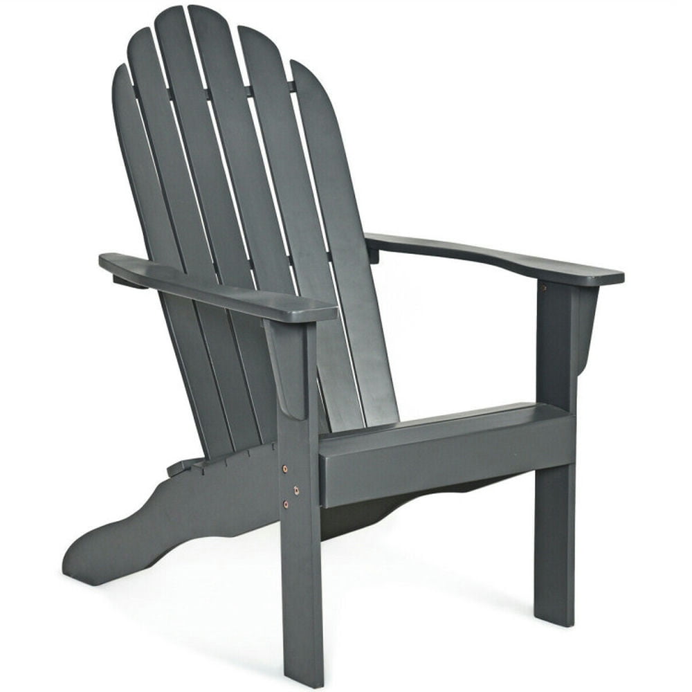Aimee Lii Acacia Wood Outdoor Adirondack Chair with Ergonomic Design, Outdoor Patio Furniture for Balcony Porch Backyard, Sturdy -Gray