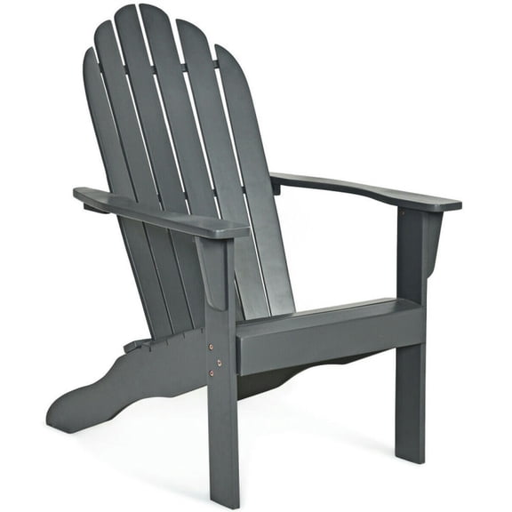 Aimee Lii Acacia Wood Outdoor Adirondack Chair with Ergonomic Design, Outdoor Patio Furniture for Balcony Porch Backyard, Sturdy -Gray