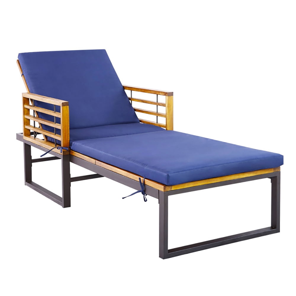 Aimee Lii Adjustable Cushioned Patio Chaise Lounge Chair with 4-Level Backrest, Armrest, Patio Loungers, Navy Aimee Lii Adjustable Cushioned Patio Chaise Lounge Chair with 4-Level Backrest, Armrest, Patio Loungers, Navy