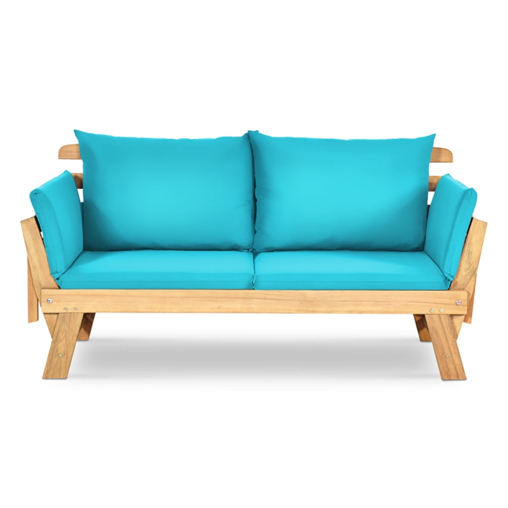 Aimee Lii Adjustable Patio Convertible Sofa with Thick Cushion, Outdoor Patio Furniture, Turquoise Aimee Lii Adjustable Patio Convertible Sofa with Thick Cushion, Outdoor Patio Furniture, Turquoise