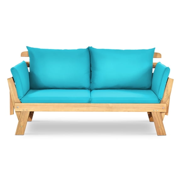 Aimee Lii Adjustable Patio Convertible Sofa with Thick Cushion, Outdoor Patio Furniture, Turquoise