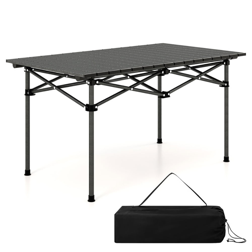 Aimee Lii Aluminum Camping Table for 4-6 People with Carry Bag, Folding Table for Camping and BBQ, Black Aimee Lii Aluminum Camping Table for 4-6 People with Carry Bag, Folding Table for Camping and BBQ, Black