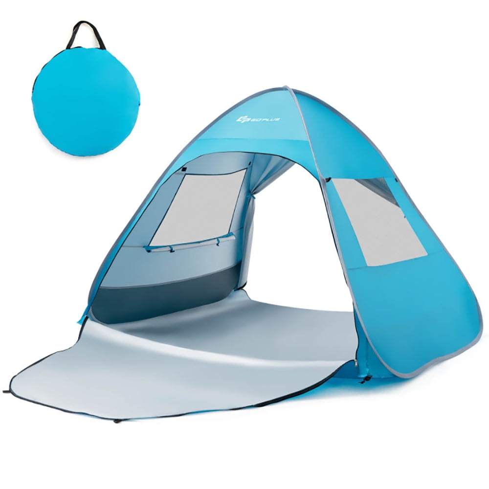 Aimee Lii Automatic Pop-up Beach Tent with Carrying Bag, Easy Set Up Camping Tents Shelter, Blue Aimee Lii Automatic Pop-up Beach Tent with Carrying Bag, Easy Set Up Camping Tents Shelter, Blue