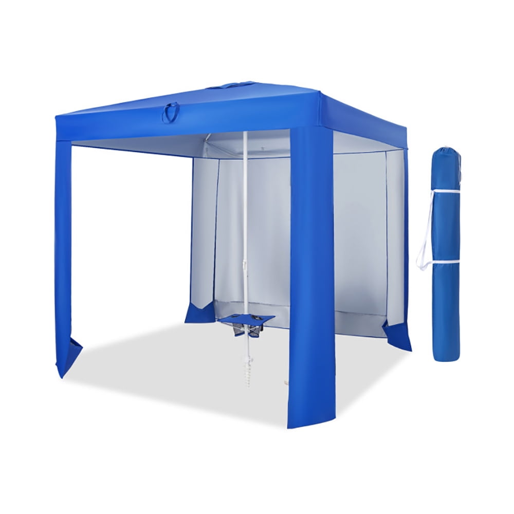 Aimee Lii Beach Canopy Tent with Detachable Sidewall and Folding Table, Backyard Canopy Gazebo for Party BBQ Events, Blue Aimee Lii Beach Canopy Tent with Detachable Sidewall and Folding Table, Backyard Canopy Gazebo for Party BBQ Events, Blue