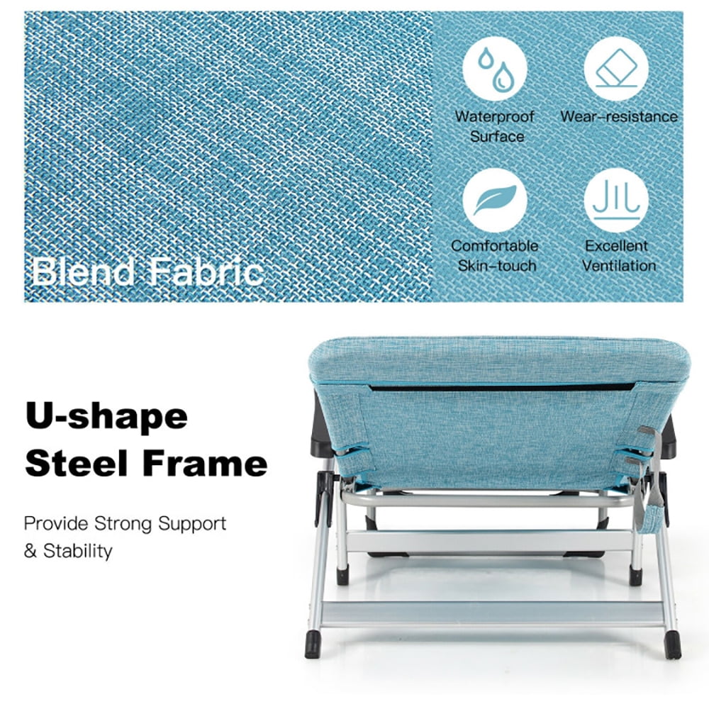 Aimee Lii Beach Folding Chaise Lounge Recliner with 7 Adjustable Position, Patio Loungers, Gray Aimee Lii Beach Folding Chaise Lounge Recliner with 7 Adjustable Position, Patio Loungers, Gray