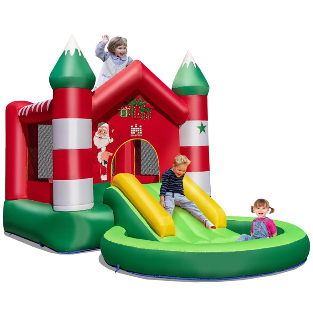 Aimee Lii Christmas Themed Kids Inflatable Bounce House with Slide without Blower, Playhouse for Kids Outdoor Aimee Lii Christmas Themed Kids Inflatable Bounce House with Slide without Blower, Playhouse for Kids Outdoor