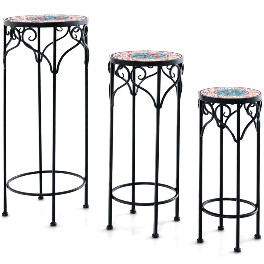 Aimee Lii Decorative Flower Display Holder with Ceramic Top for Patio, Plant Display Stand for Living Room, Balcony Aimee Lii Decorative Flower Display Holder with Ceramic Top for Patio, Plant Display Stand for Living Room, Balcony
