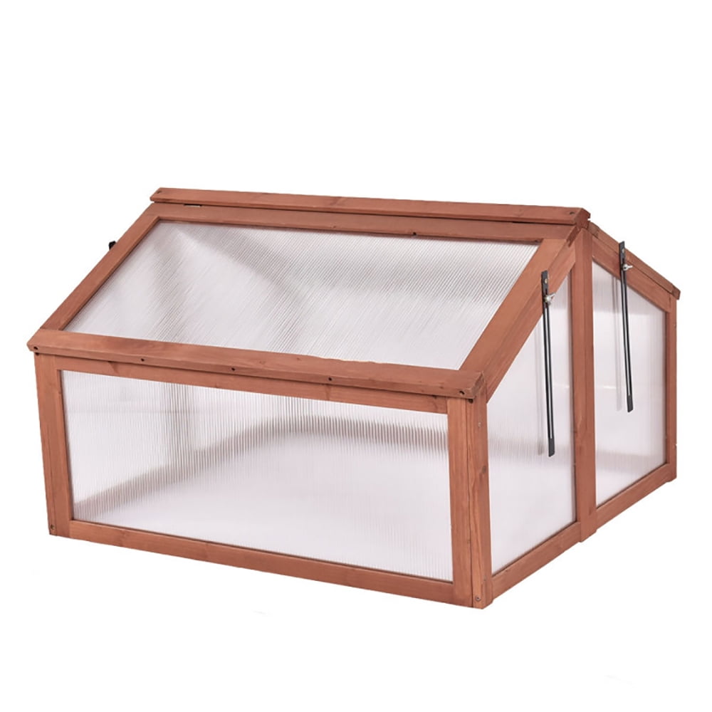 Aimee Lii Double Box Garden Wooden Greenhouse, Indoor Outdoor Small Greenhouse for Garden Yard