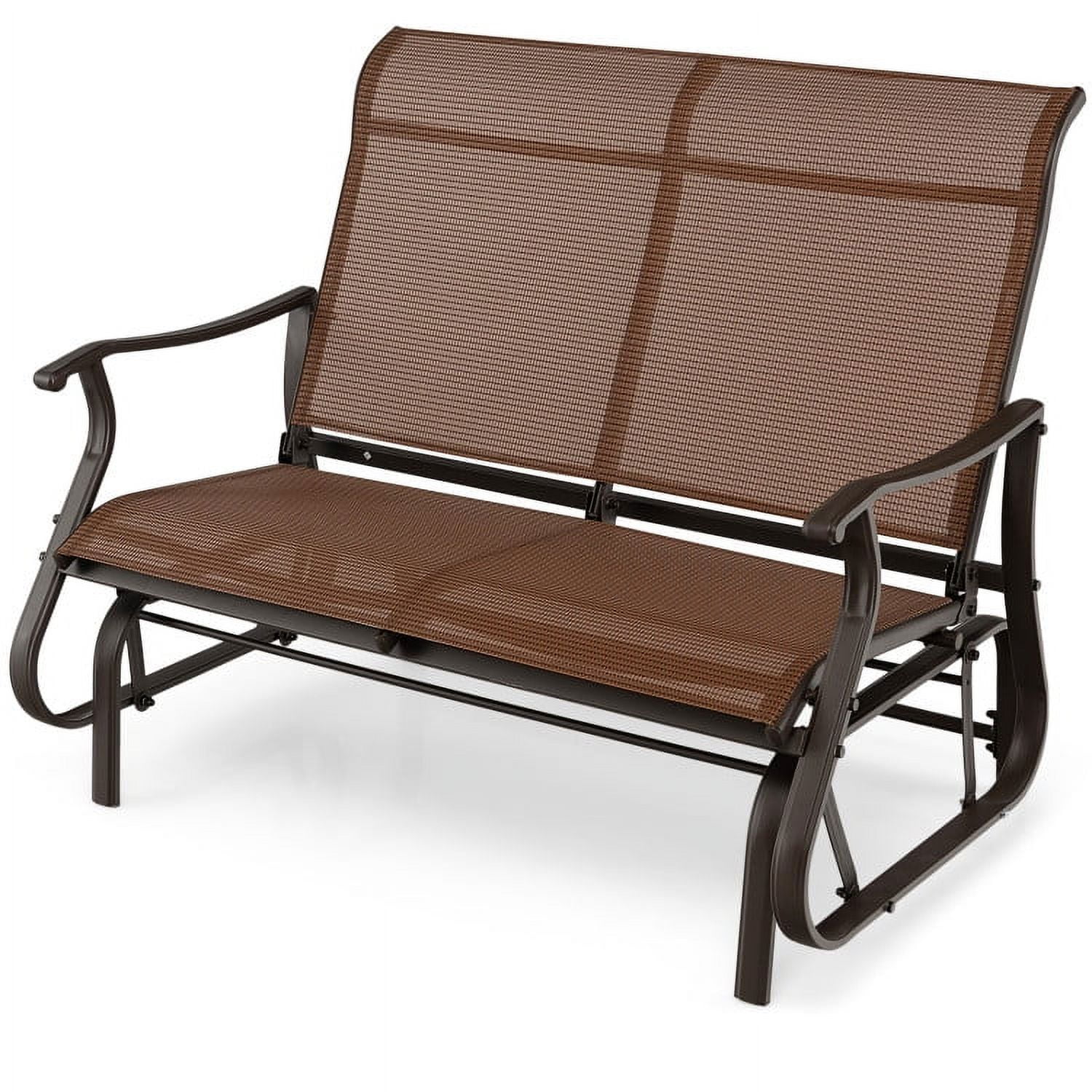 Aimee Lii Double Chair Outdoor, Patio Glider Bench, Porch, Backyard, Sturdy, Brown Aimee Lii Double Chair Outdoor, Patio Glider Bench, Porch, Backyard, Sturdy, Brown
