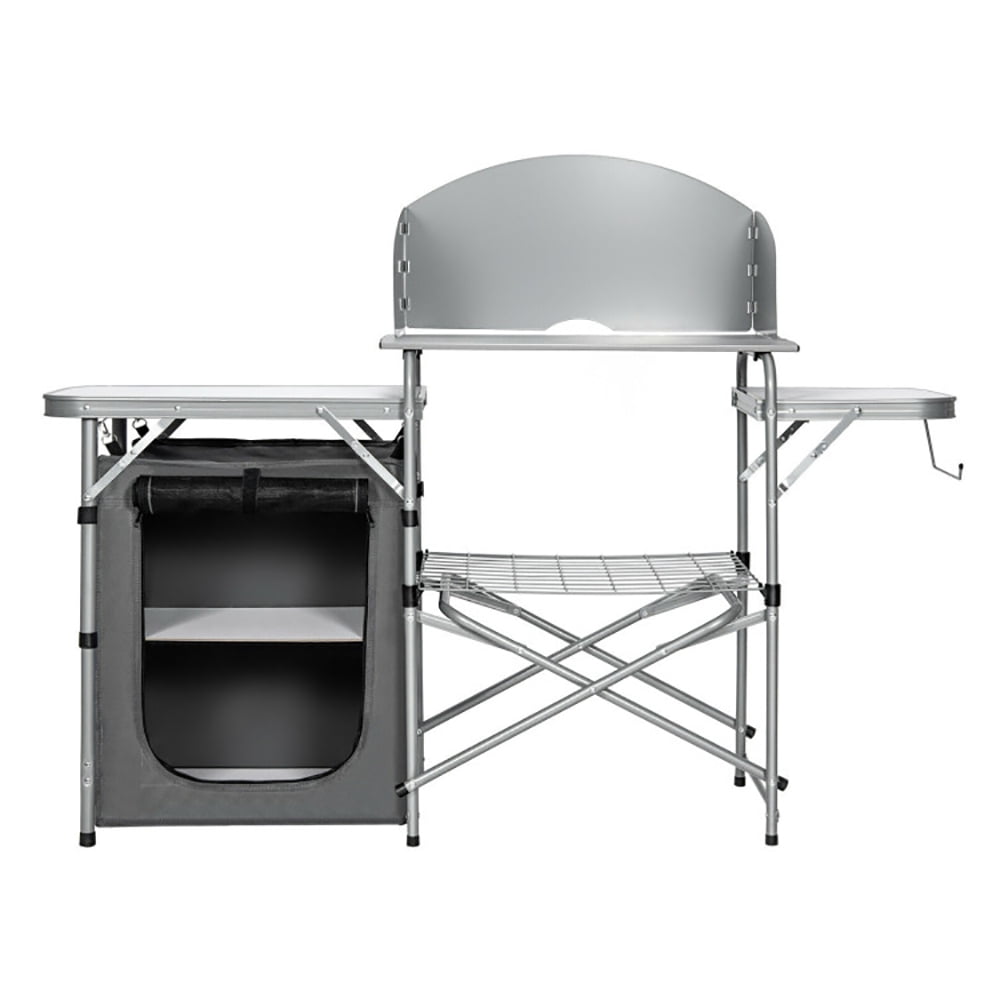 Aimee Lii Foldable Outdoor BBQ Portable Grilling Table With Windscreen Bag, Folding Camping Table