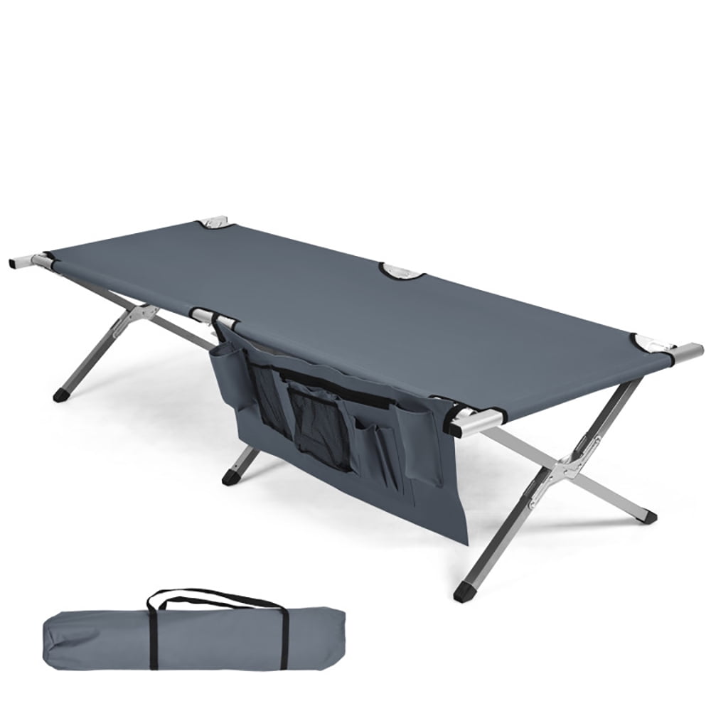 Aimee Lii Folding Camping Cot Heavy-duty Camp Bed with Carry Bag, Folding Sleeping Cot for Camping, Gray