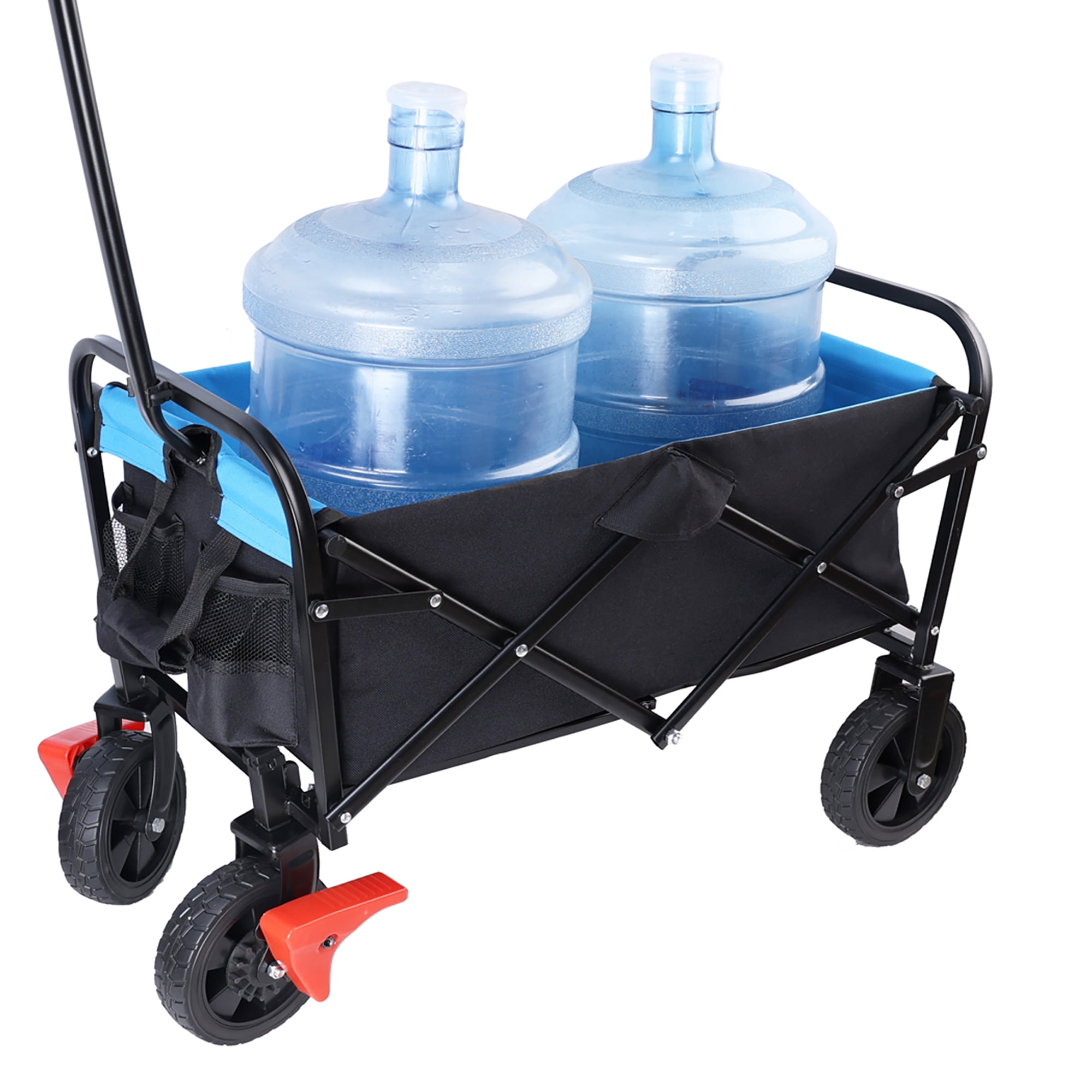 Aimee Lii Folding Wagon Cart, Beach Wagon with Wheels for Sand, Portable Wagon, Blue Aimee Lii Folding Wagon Cart, Beach Wagon with Wheels for Sand, Portable Wagon, Blue