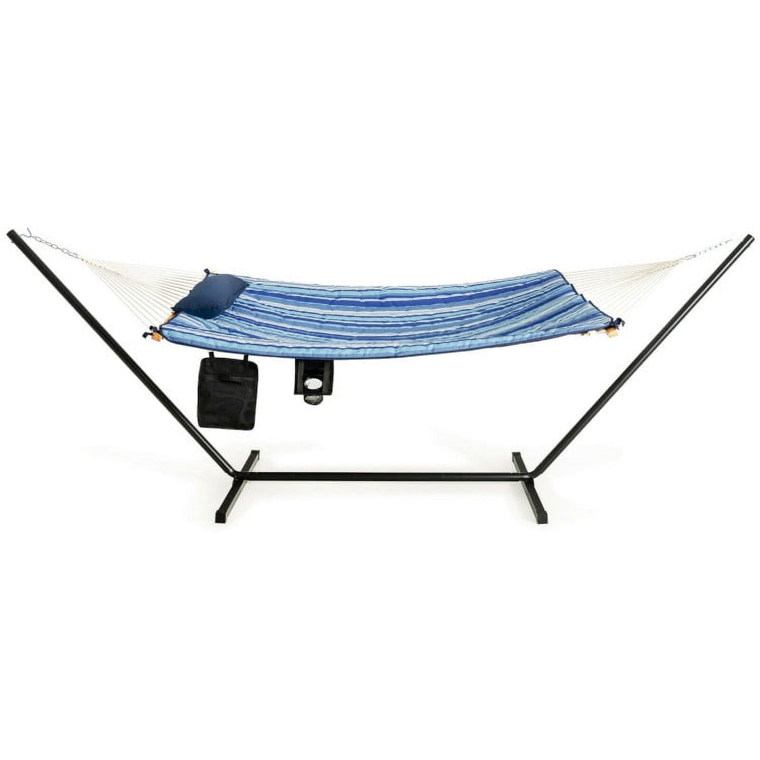 Aimee Lii Hammock Chair Stand Set Cotton Swing with Pillow Cup Holder Indoor Outdoor, Hammock Camping Chair