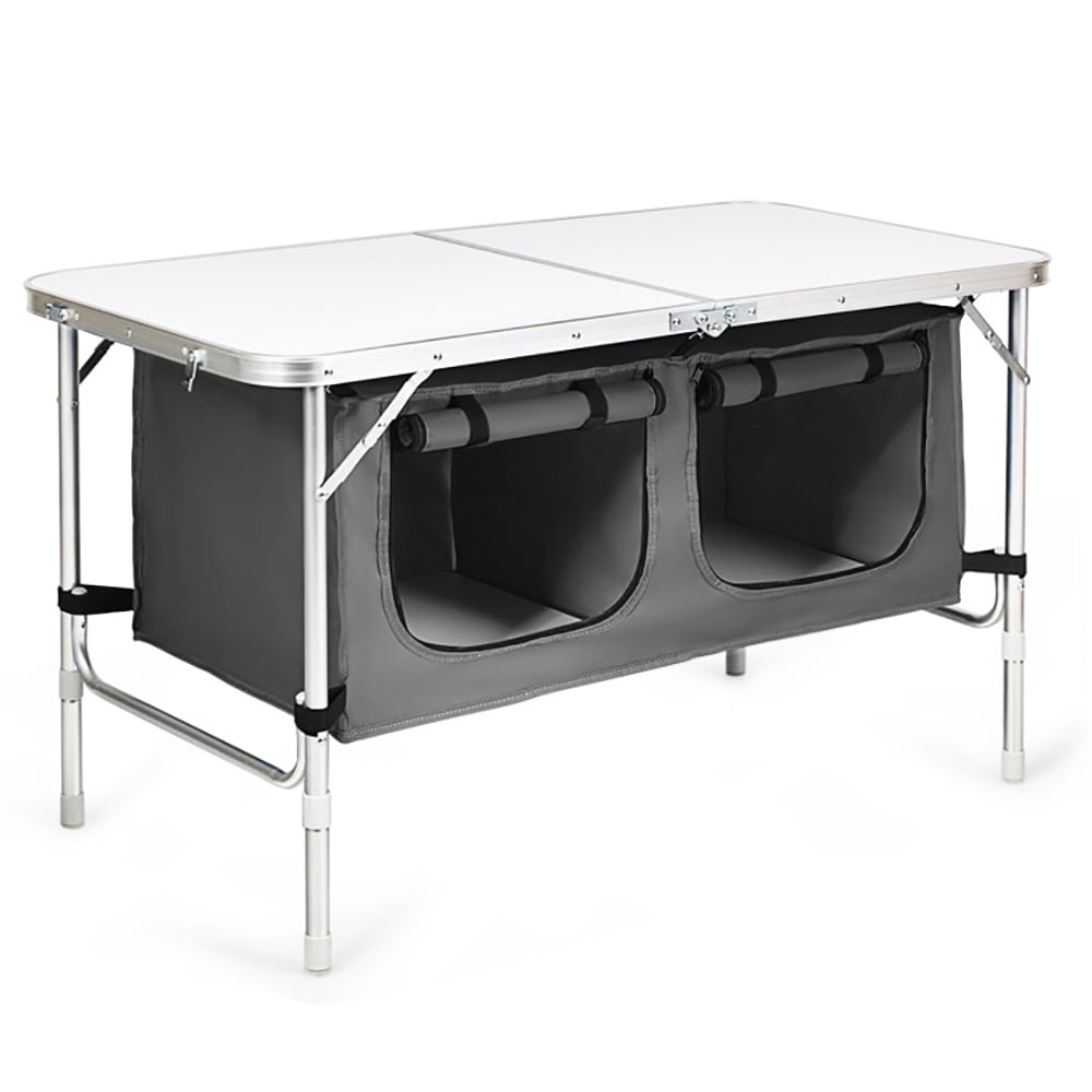 Aimee Lii Height Adjustable Folding Camping Table, Portable Tables Folding, Gray