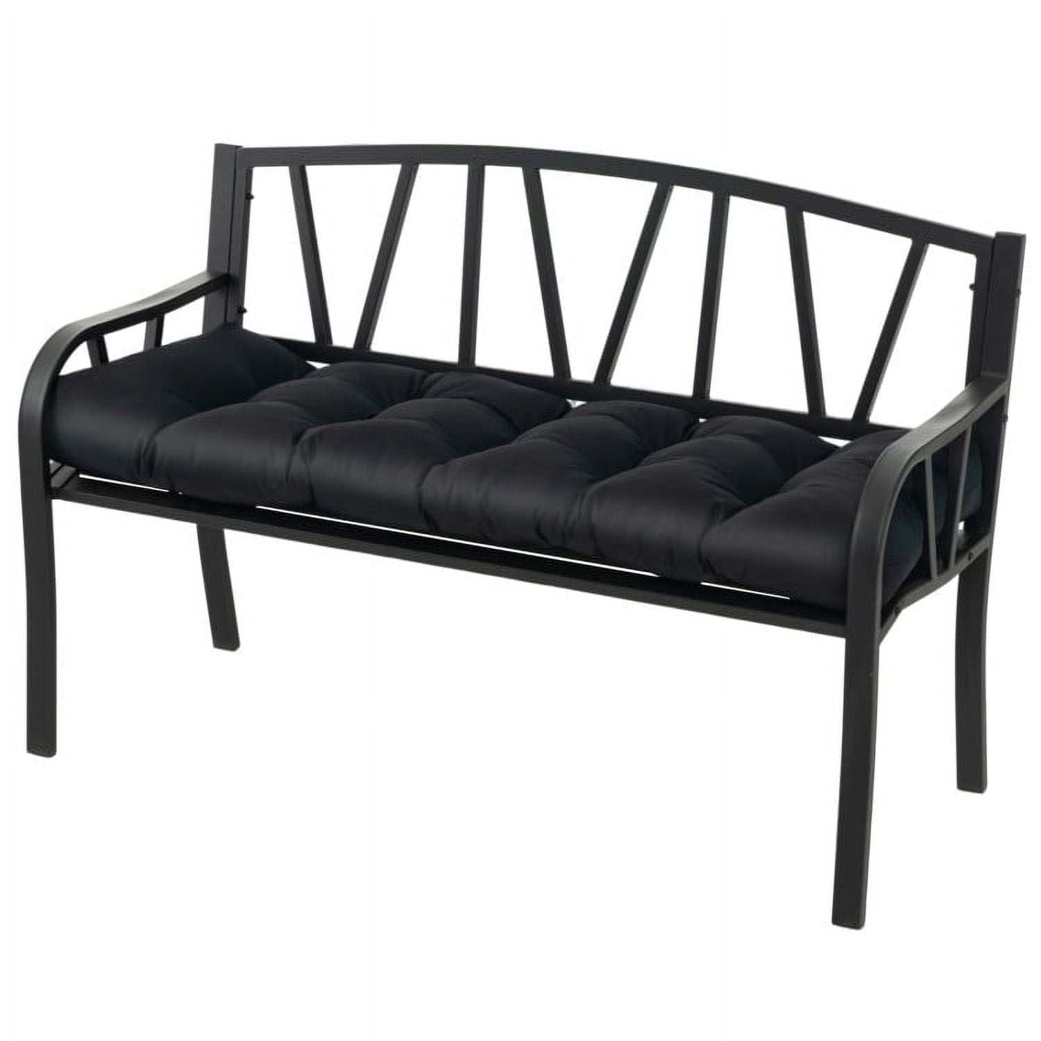 Aimee Lii Indoor Outdoor Tufted Bench Cushion with Soft PP Cotton, Black Aimee Lii Indoor Outdoor Tufted Bench Cushion with Soft PP Cotton, Black