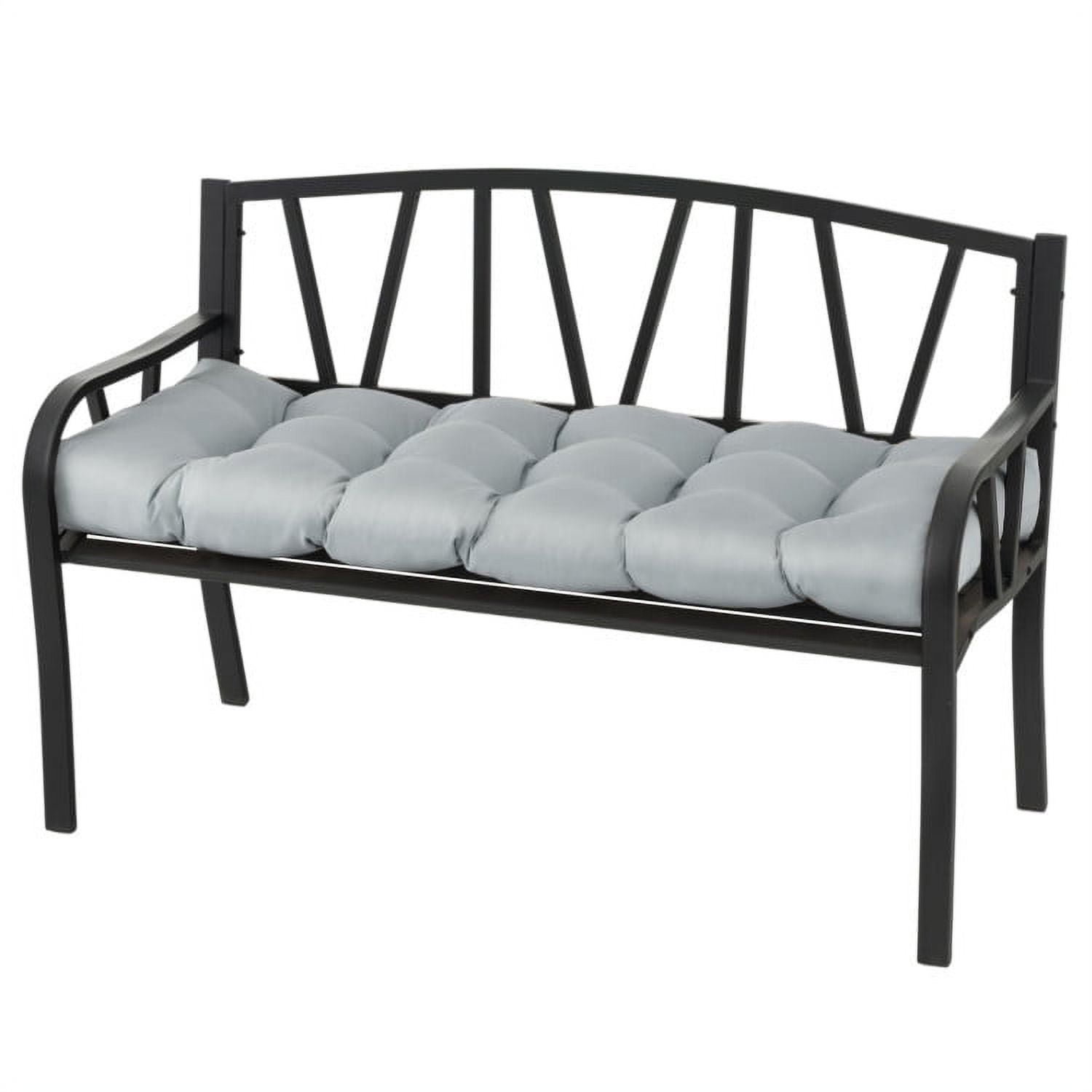 Aimee Lii Indoor Outdoor Tufted Bench Cushion with Soft PP Cotton, Gray