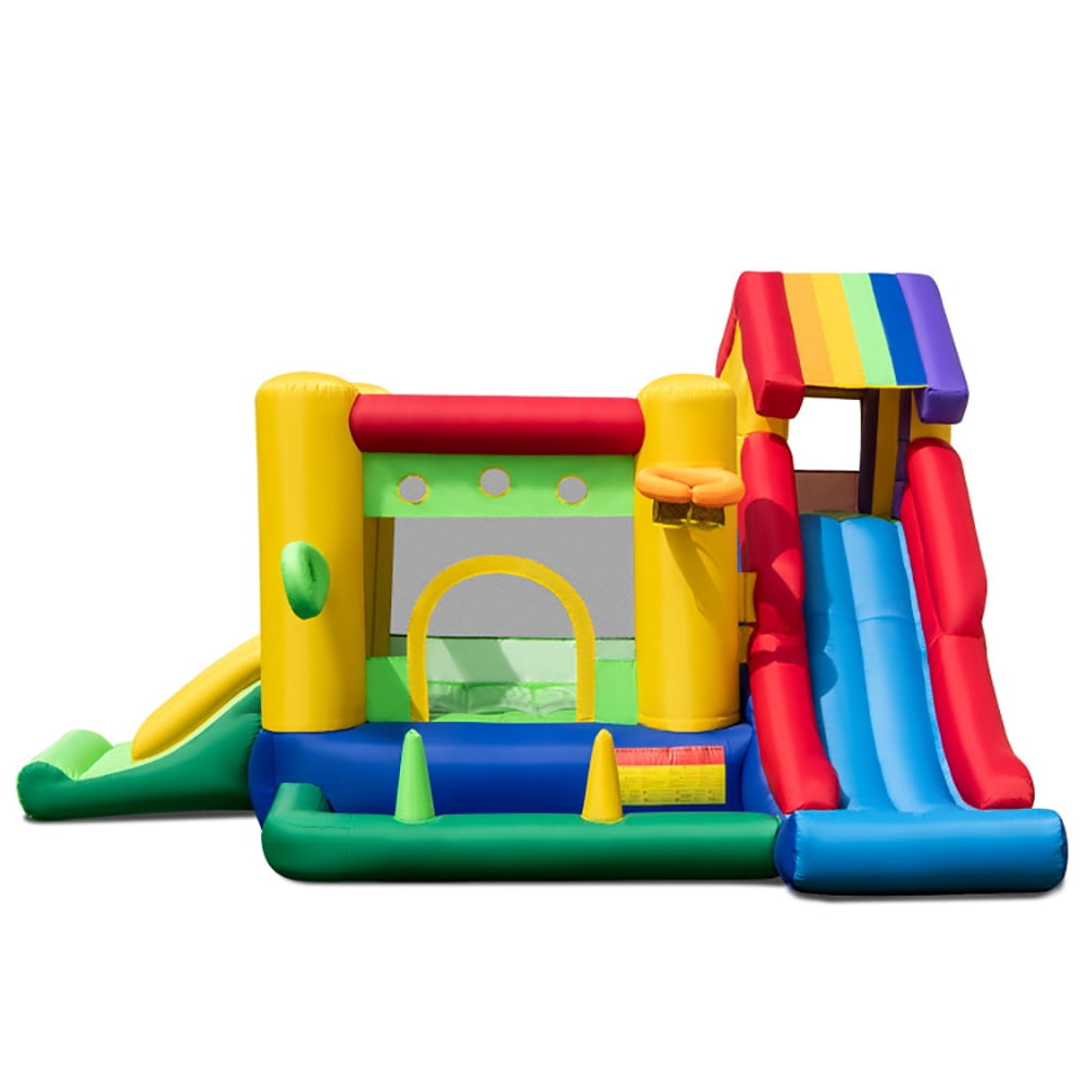Aimee Lii Inflatable Bounce Castle with Double Slides and 735W Blower, Bounce House for Kids 3-10