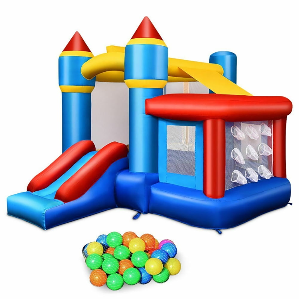 Aimee Lii Inflatable Bounce House Castle with Balls & Bag, Playhouse for Kids Outdoor