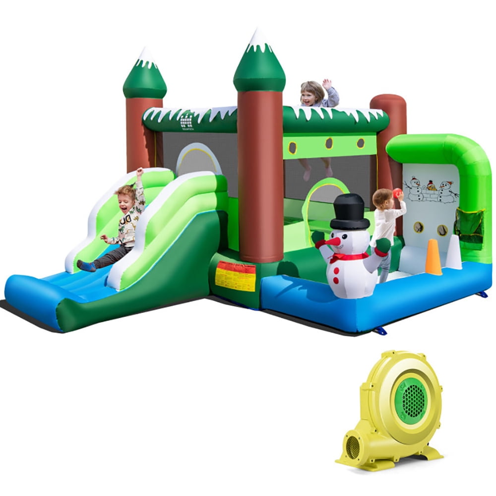 Aimee Lii Inflatable Christmas Bouncy House with 735W Blower, Playhouse for Kids Outdoor