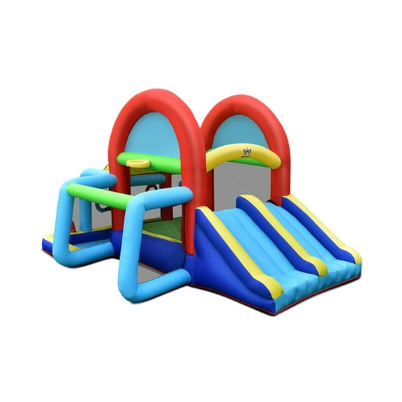 Aimee Lii Inflatable Jumping Castle Bounce House with Dual Slides without Blower, Playhouse for Kids Outdoor