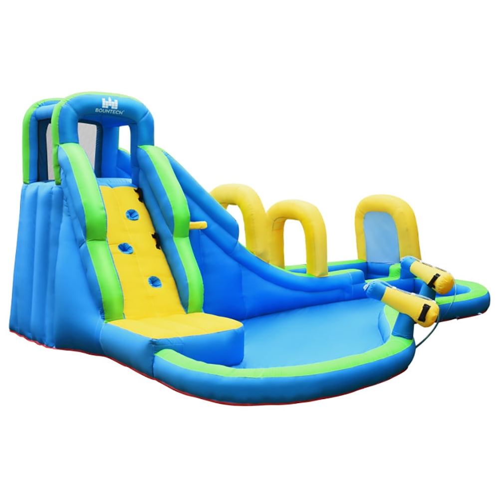 Aimee Lii Inflatable Water Slide Kids Bounce House with Water Cannons and Hose Without Blower, Playhouse for Kids Outdoor