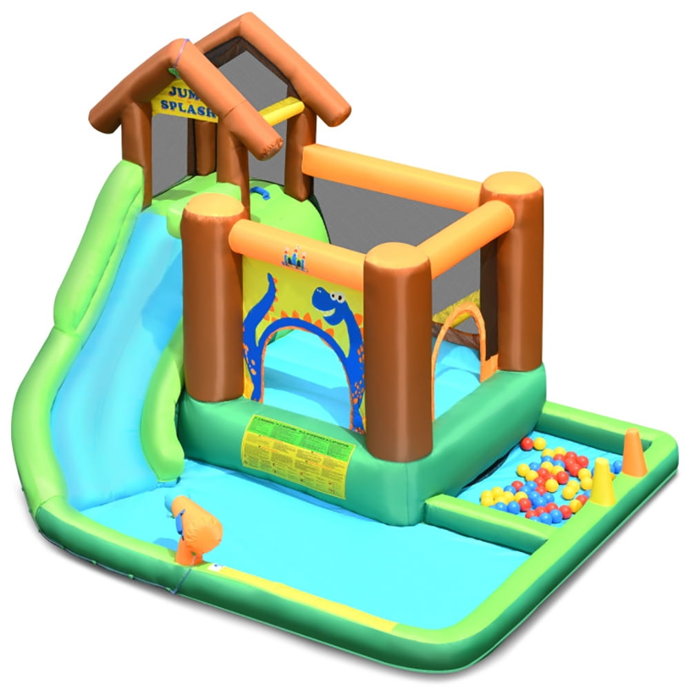 Aimee Lii Inflatable Waterslide Bounce House Climbing Wall Ball Pit with Blower, Playhouse for Kids Outdoor Aimee Lii Inflatable Waterslide Bounce House Climbing Wall Ball Pit with Blower, Playhouse for Kids Outdoor