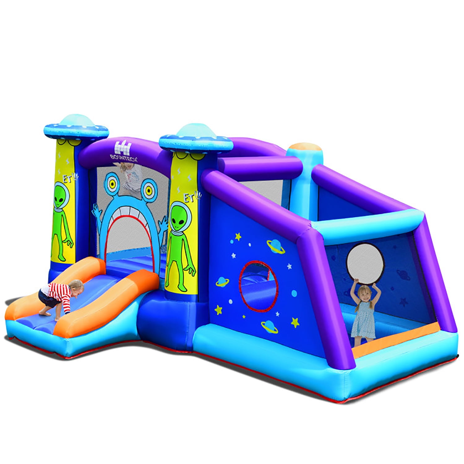 Aimee Lii Kids Inflatable Bounce House Aliens Jumping Castle without Blower, Kids Bounce House