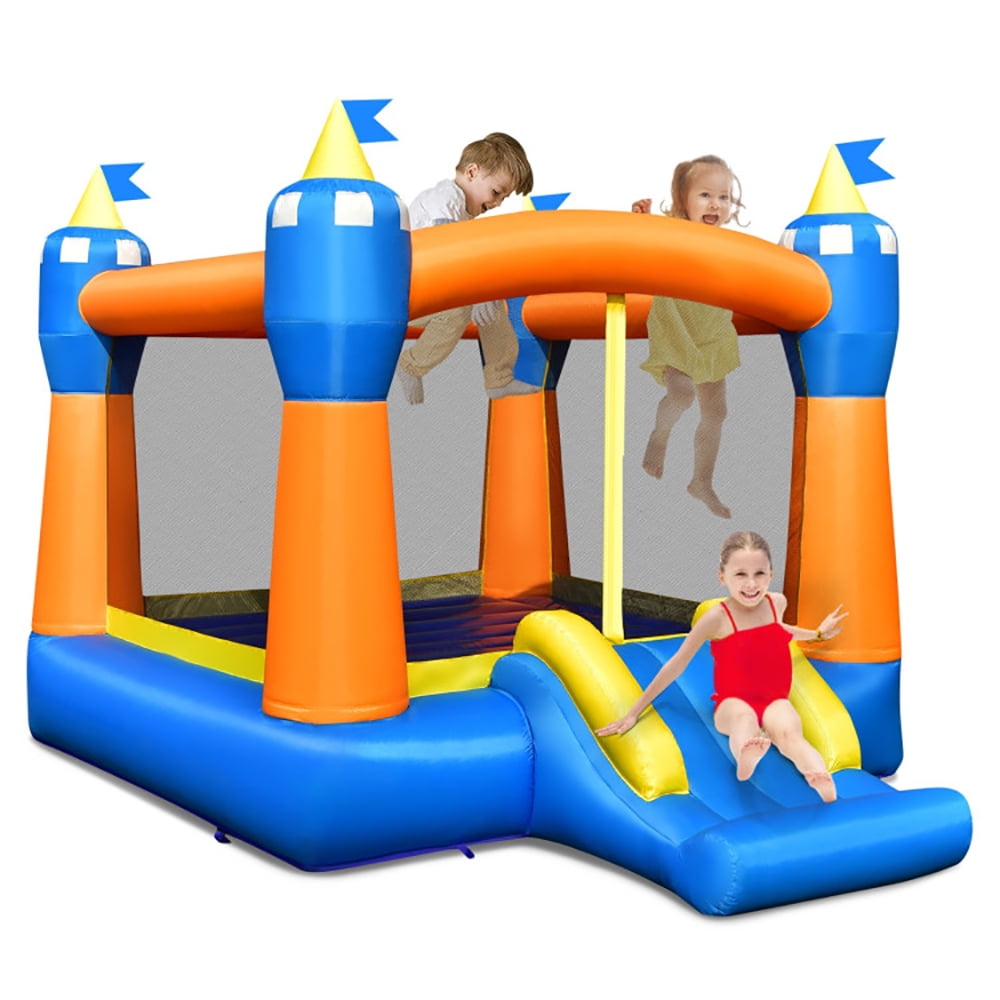 Aimee Lii Kids Inflatable Bounce House Magic Castle with Large Jumping Area without Blower, Playhouse for Kids Outdoor