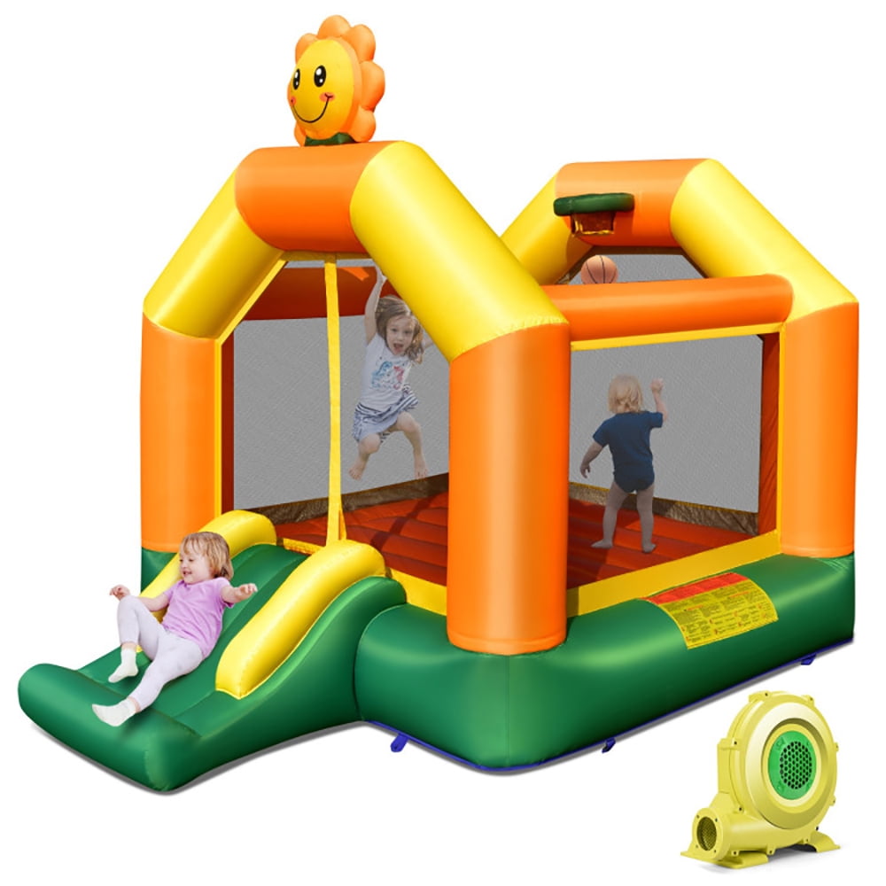 Aimee Lii Kids Inflatable Bounce House with Slide and Basketball Rim with 735W Blower, Playhouse for Kids Outdoor Aimee Lii Kids Inflatable Bounce House with Slide and Basketball Rim with 735W Blower, Playhouse for Kids Outdoor