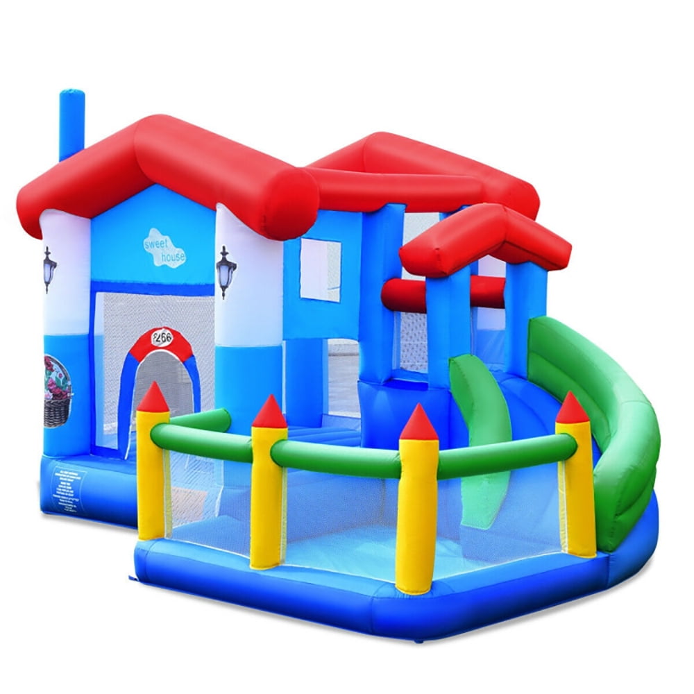 Aimee Lii Kids Inflatable Bounce Slide Castle Ball Pit without Blower, Kids Bounce House for 5-10