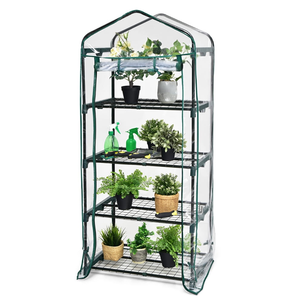 Aimee Lii Mini Greenhouse with PVC Cover 4-Tier Portable Warm House, Small Outdoor Grow Tent for Garden