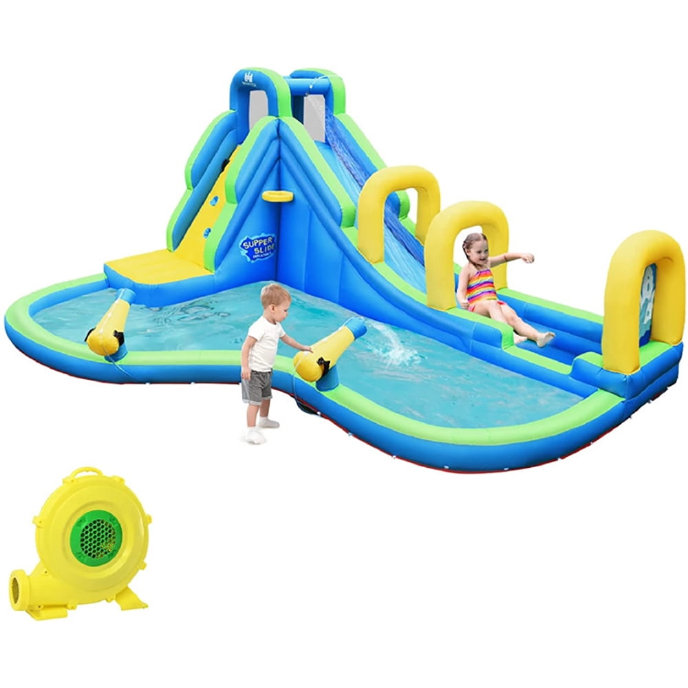 Aimee Lii Multifunctional Inflatable Water Bounce with Blower, Kids Bounce House Water Slide