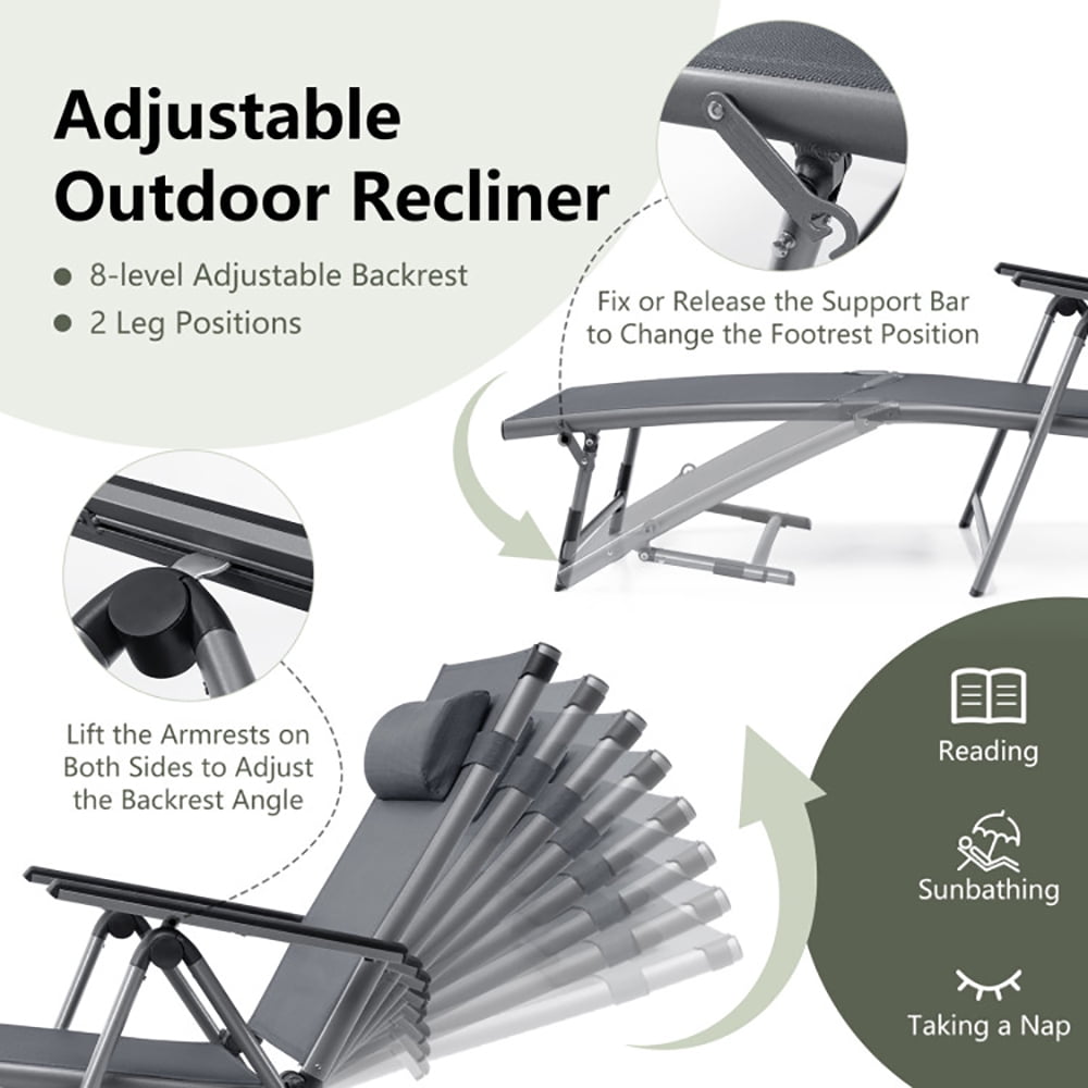 Aimee Lii Outdoor Aluminum Chaise Lounge Chair with Quick-Drying Fabric, Patio Loungers Aimee Lii Outdoor Aluminum Chaise Lounge Chair with Quick-Drying Fabric, Patio Loungers
