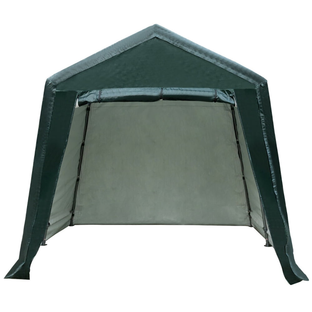 Aimee Lii Outdoor Carport Shed with Sidewalls and Waterproof Ripstop Cover, Peak Style Roof Instant Garage Carport Car Canopy, 8 x 14 ft Aimee Lii Outdoor Carport Shed with Sidewalls and Waterproof Ripstop Cover, Peak Style Roof Instant Garage Carport Car Canopy, 8 x 14 ft