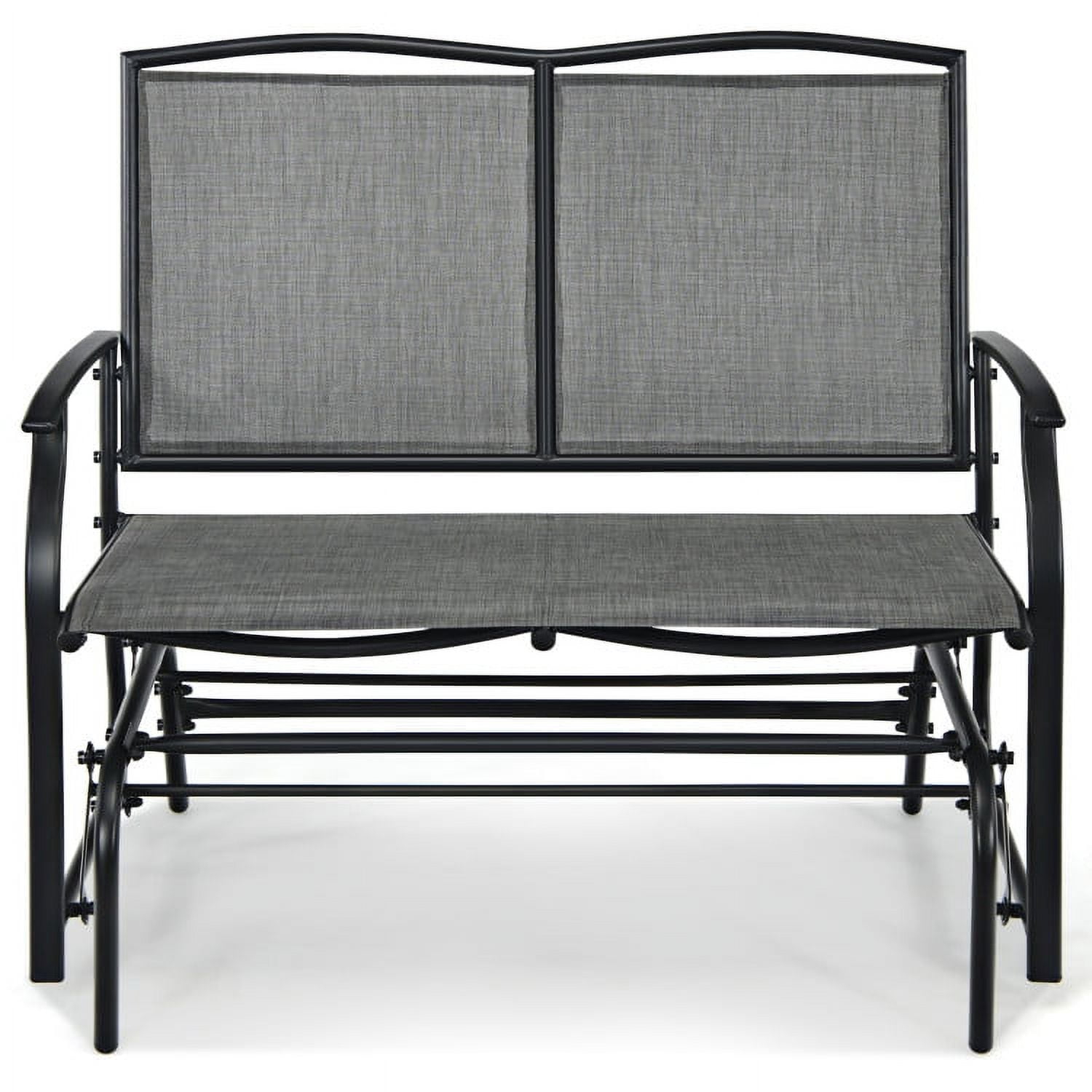 Aimee Lii Outdoor Double Chair, Patio Glider Bench, Porch, Backyard, Sturdy, Gray