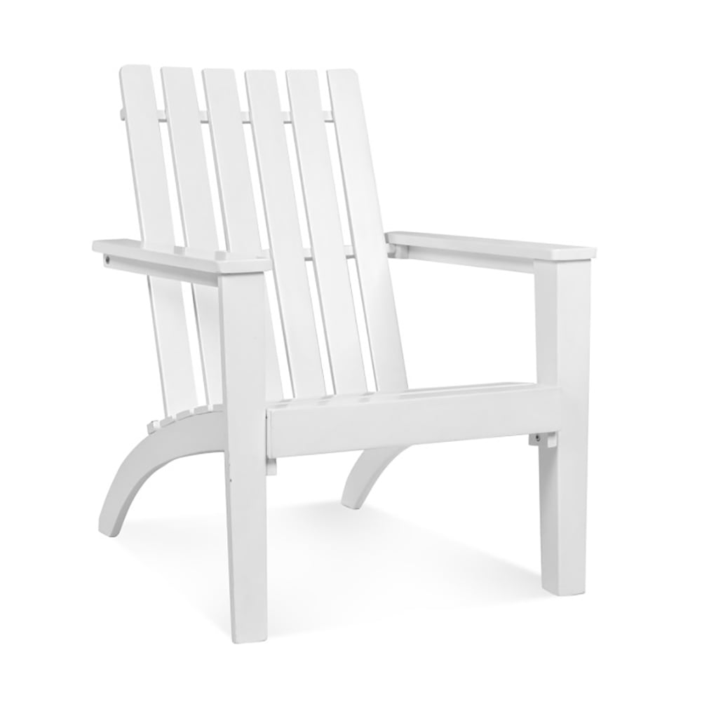 Aimee Lii Outdoor Durable Patio Acacia Wood Adirondack Lounge Armchair, Outdoor Patio Furniture, White