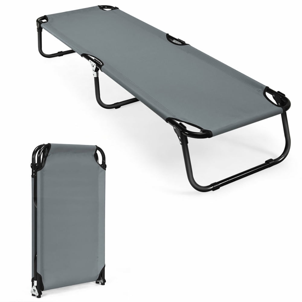 Aimee Lii Outdoor Folding Camping Bed for Sleeping Hiking Travel, Camping Cots for Adults, Gray