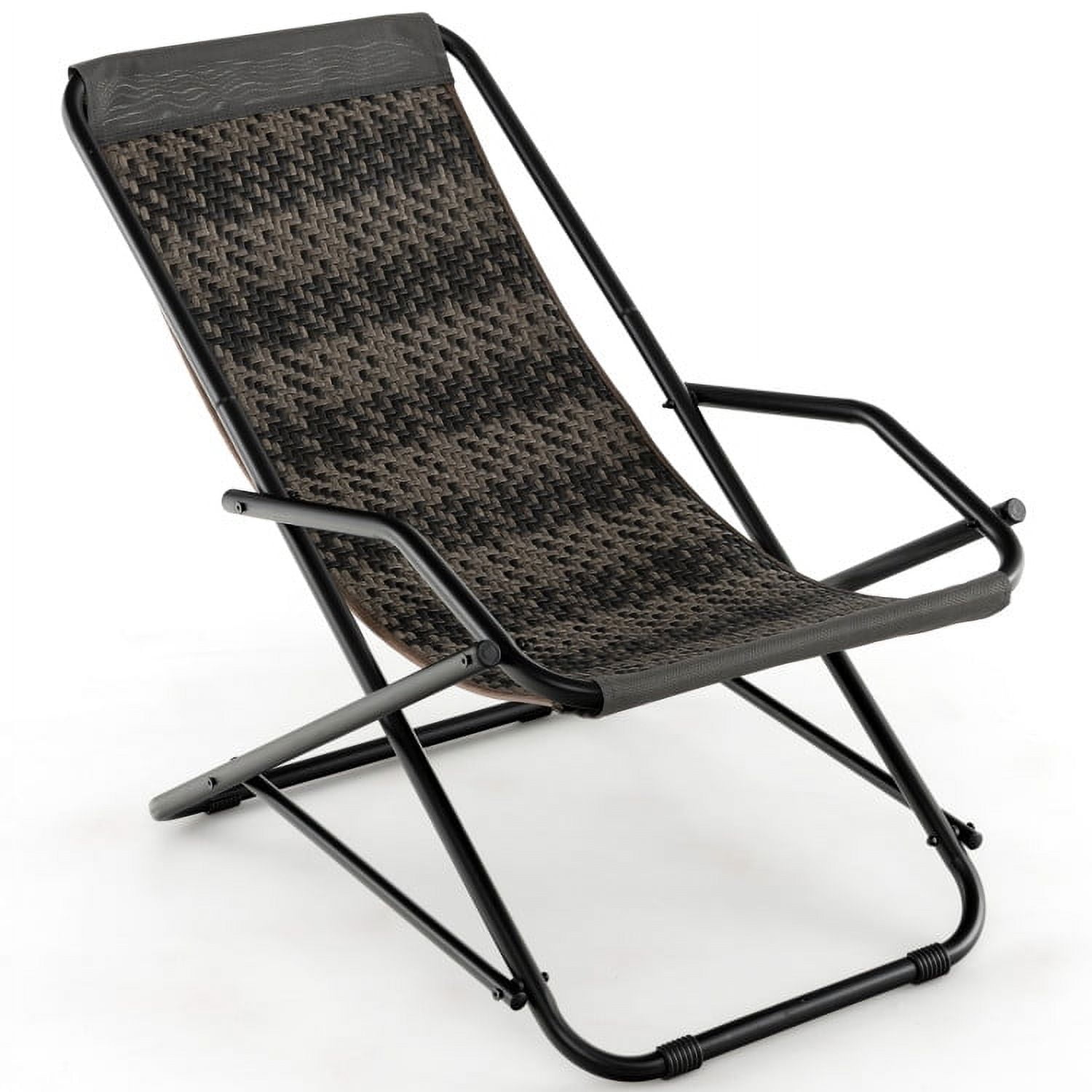 Aimee Lii Outdoor Folding Lounge Recliner, Lounge Chair Outdoor, Sturdy, Movable, A-Gray