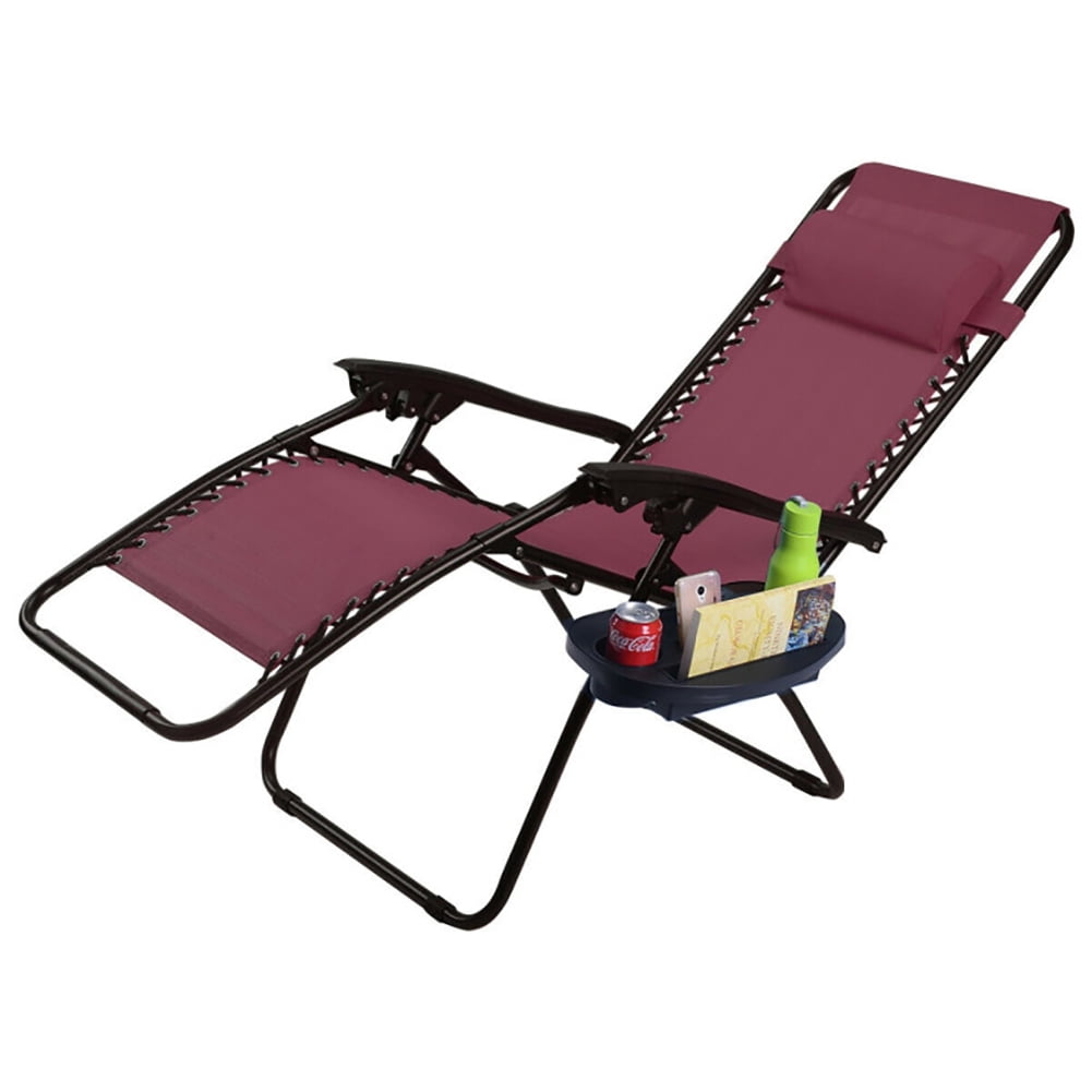 Aimee Lii Outdoor Folding Zero Gravity Reclining Lounge Chair, Folding Patio Chairs, Dark Red Aimee Lii Outdoor Folding Zero Gravity Reclining Lounge Chair, Folding Patio Chairs, Dark Red