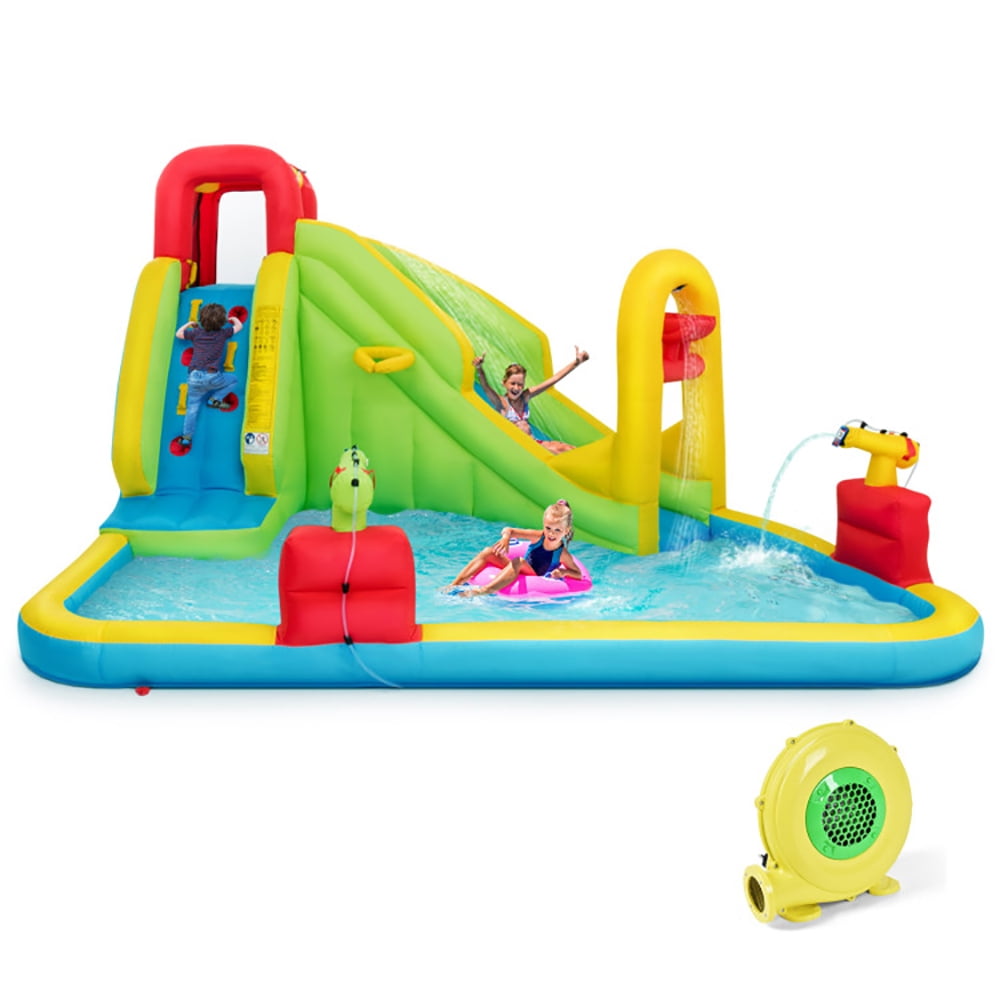 Aimee Lii Outdoor Inflatable Water Bounce House with 480W Blower, Playhouse for Kids Outdoor